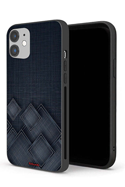 Tolwak جراب حماية لجهاز Apple iPhone 12 mini بنقشة مربعات على القماش