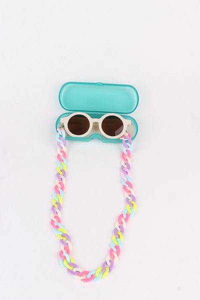 MACERATİ 0-8 Years Old Cool Child Set of 3 Sunglasses, Glasses Case and Glasses Chain