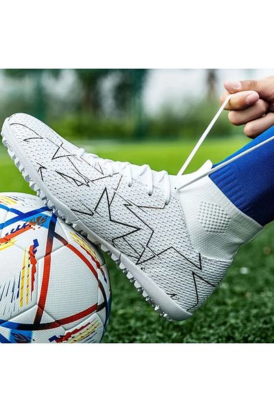 MBrands football boots with ankle support 7.4 for synthetic turf, white, 38