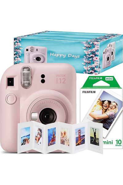 Fujifilm Fujifilm Instax mini 12 instant camera, with 10 films, accordion frame and Happy Days box