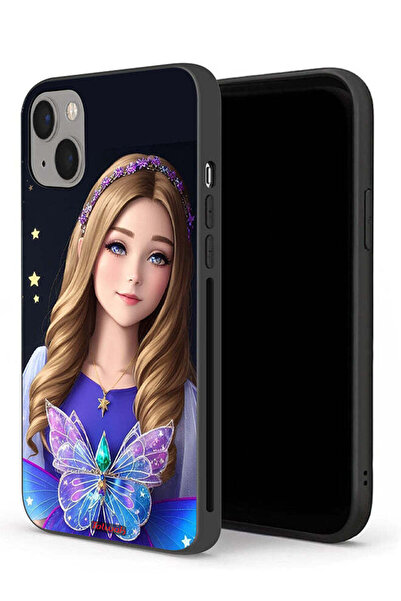 Tolwak جراب حماية لجهاز Apple iPhone 13 mini بتصميم فتاة فراشة لطيفة