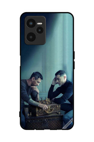 Covernex غطاء حماية لهاتف Realme C35 ميسي ضد رونالدو يلعبان الشطرنج