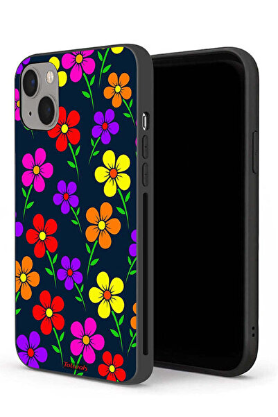 Tolwak غطاء حماية لجهاز Apple iPhone 13 mini بنقشة زهور ملونة