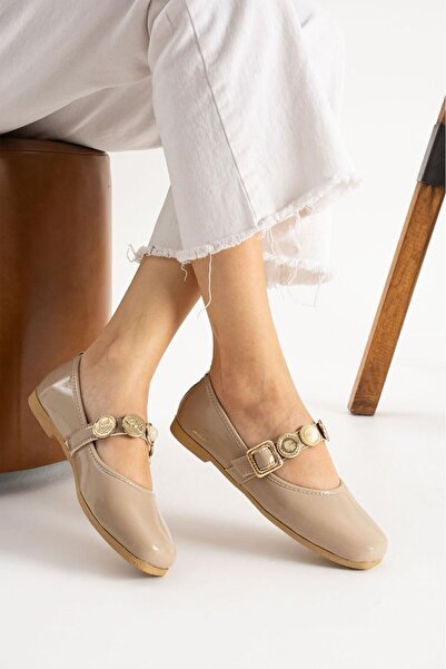 Wordex SB1608 Καθημερινά γυναικεία πέτρινα παπούτσια μπαλαρίνας με ζώνη ελαφριά άνετα κομψά παπούτσια μπαλαρίνας