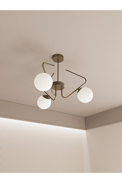 avizade Lunor 3’lü Eskitme Avize - Beyaz Camlı Modern Salon Mutfak Aydınlatma...