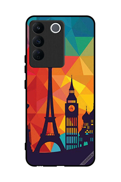 Covernex غطاء حماية لهاتف Vivo V27e بنمط باريس الملون