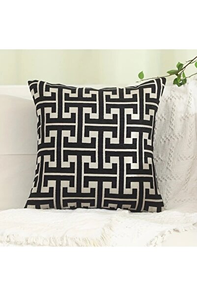 Choice 450mm*450mm black 100%Polyester 1 Piece of Geometric Patterned Chenille Jacquard Pillowcase for Spri