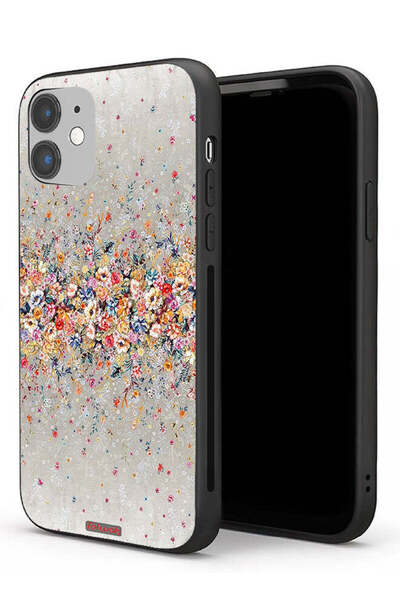 Tolwak جراب حماية لجهاز Apple iPhone 11 برسومات زهور صغيرة وفن تجريدي