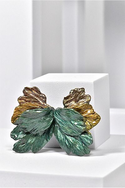 NARRU Handmade NARRU earrings, inspired by nature, in shades of green and gold, Marilu 13