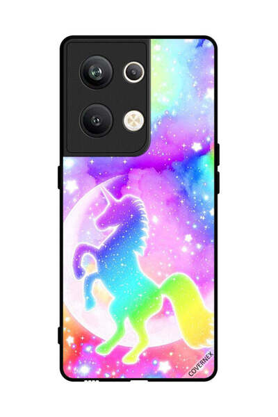 Covernex غطاء حماية لهاتف Oppo Reno 9 Pro Plus بتصميم وحيد القرن بألوان قوس قزح