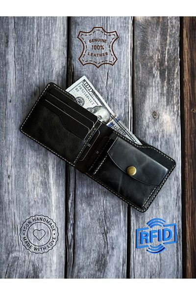 Kalkan deri Handmade Genuine Italian Leather Men's Wallet – with Coin and Cash Compartment