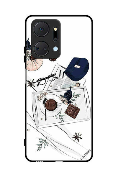 Covernex غطاء حماية لهاتف Honor X7a - تصميم فن القهوة والشوكولاتة