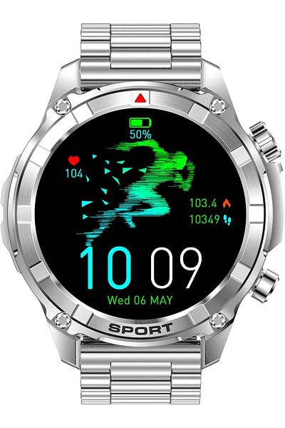 X.Cell Xcell Elite6 Smartwatch, 1.52" HD Display, Bluetooth Calling, Wireless Charging, Flashlight, Heart-R
