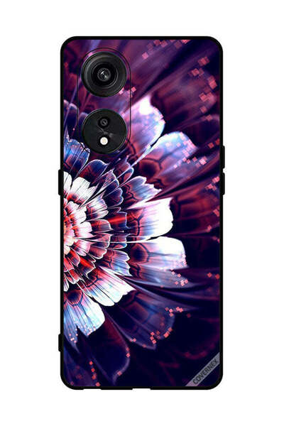 Covernex غطاء حماية لهاتف Oppo Reno8 T 5G مع زهرة كبيرة منعكسة على الجانب الأيسر