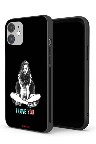 Tolwak جراب حماية لجهاز Apple iPhone 12 مطبوع عليه عبارة "أحبك"