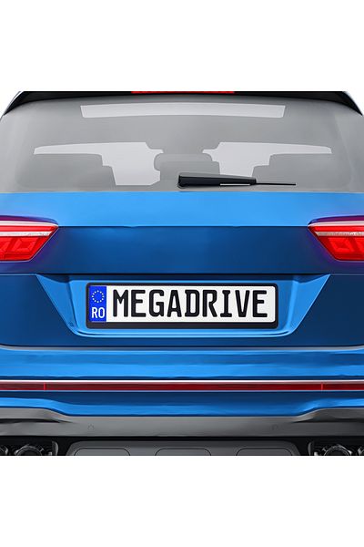 Mega Drive Suport Numar Inmatriculare Mega Drive Metalizat Negru 1 Buc