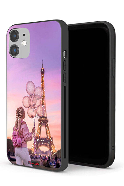 Tolwak جراب حماية لجهاز Apple iPhone 12 mini - فتاة تحمل بالونات