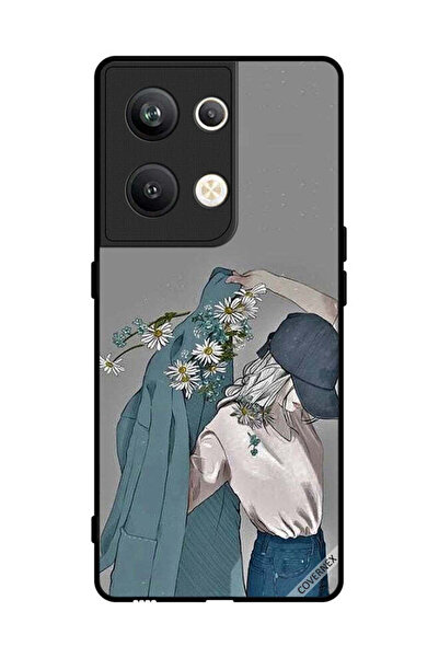 Covernex غطاء حماية لهاتف Oppo Reno 9 Pro Plus بتصميم فتاة ترتدي معطفًا