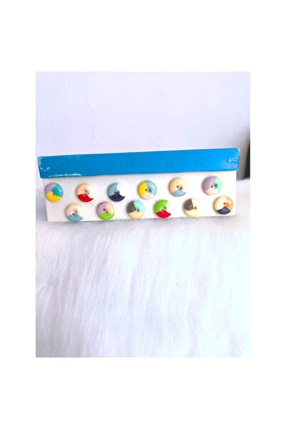 Zedhobi 24 Adet 15 Mm İki Delikli Üç Renk Yuvarlak Plastik Karışık Renkli Düğme