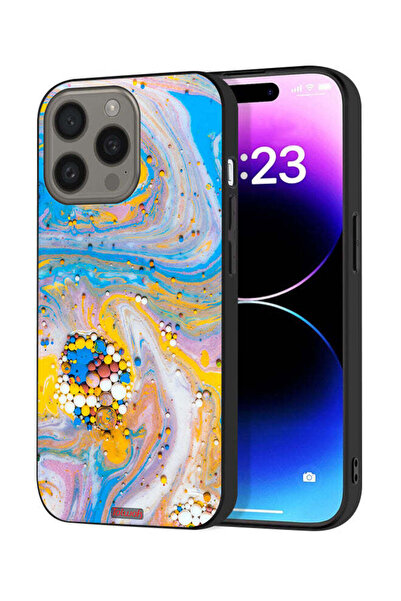 Tolwak غطاء حماية لجهاز Apple iPhone 15 Pro بتصميم جواهر تجريدية ملونة