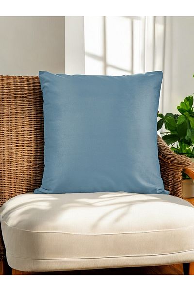 ASDİVA Malcolm Petrol Velvet Soft Fabric Decorative Throw Pillow Case 45X45