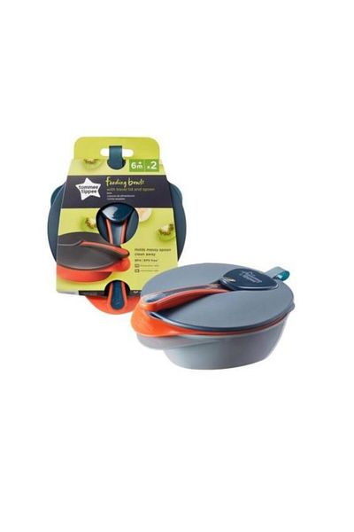 tommee tippee Bowl with lid and spoon, Tommee Tippee, 2 pieces