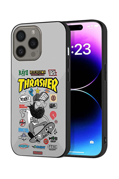 Tolwak غطاء حماية لجهاز Apple iPhone 15 Pro Max ملصق Thrasher