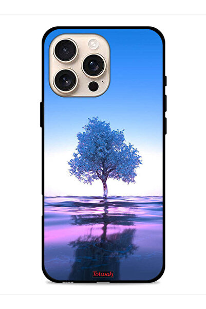 Tolwak غطاء حماية لجهاز Apple iPhone 16 Pro Max بتصميم شجرة نيون وانعكاس مائي...