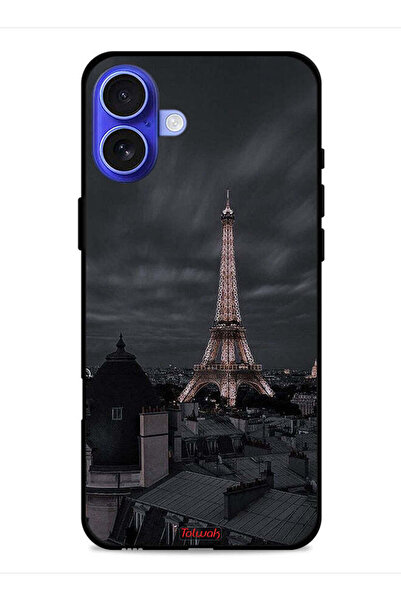 Tolwak غطاء حماية لجهاز Apple iPhone 16 Plus بتصميم برج إيفل في الليل