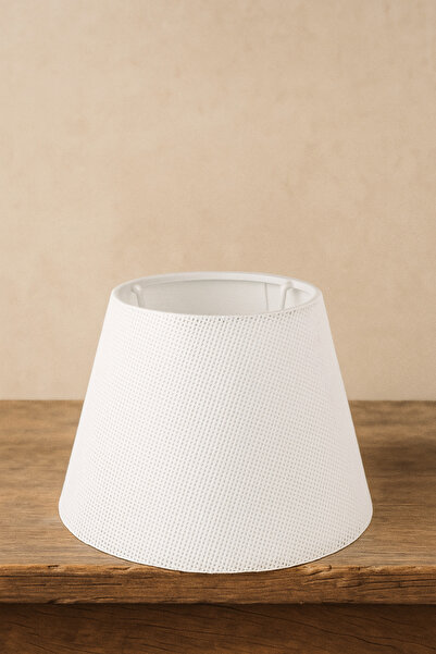 Abralight Hasır Beyaz Kumaş Abajur Başlığı 22cm