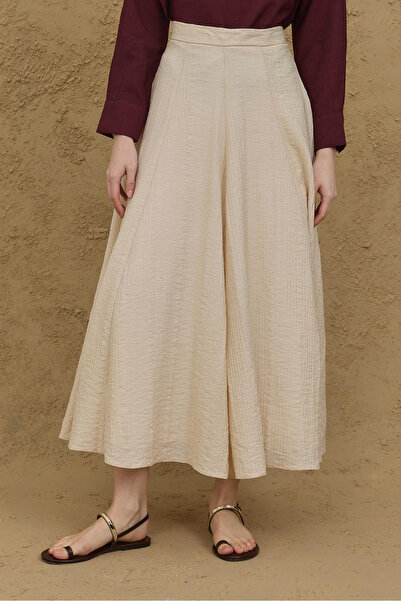 Fahhar Gode Flared Skirt Beige