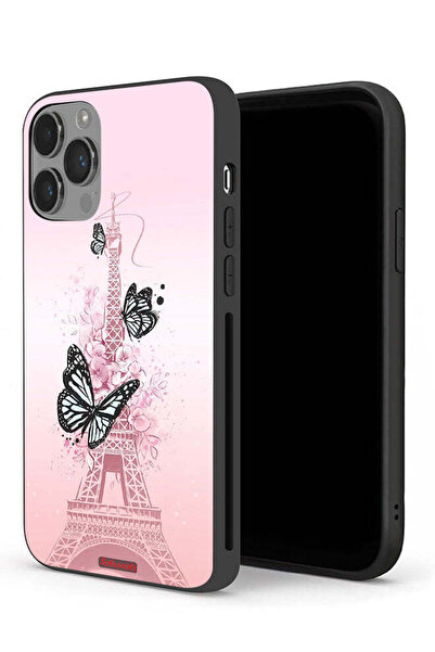 Tolwak غطاء حماية لجهاز Apple iPhone 14 Pro Max بنقشة فراشات على برج إيفل