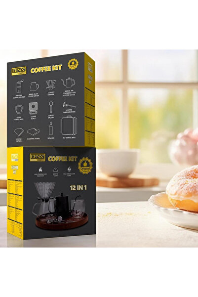 Denx Coffee Maker Kit, 12pcs Coffee Accessories Tools with Portable Carrying Bag, Drip Coffee Kit