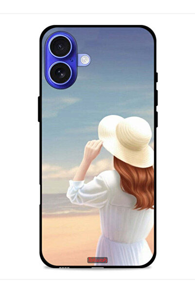 Tolwak غطاء حماية لجهاز Apple iPhone 16 Plus بتصميم قبعة فتاة واقفة