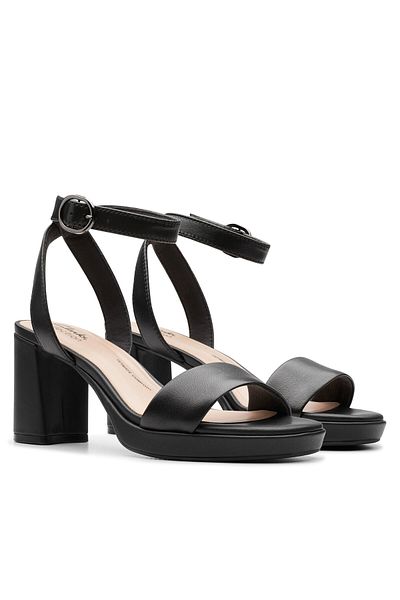 CLARKS Women's Sandals black CLARKS-26177005 BLACK LEATHER