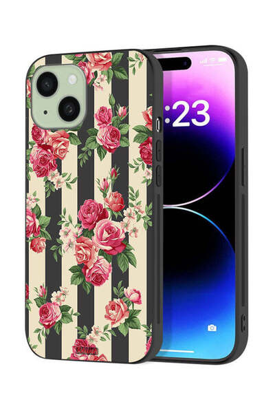Tolwak Apple iPhone 15 Plus Protective Case Cover Roses Pattern