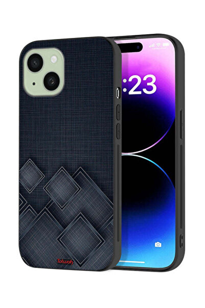Tolwak Apple iPhone 15 Plus Protective Case Cover Squares Pattern On Cloth