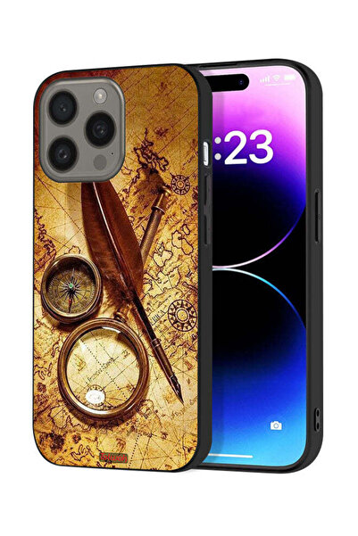 Tolwak غطاء حماية لجهاز Apple iPhone 15 Pro بتصميم بوصلة عتيقة