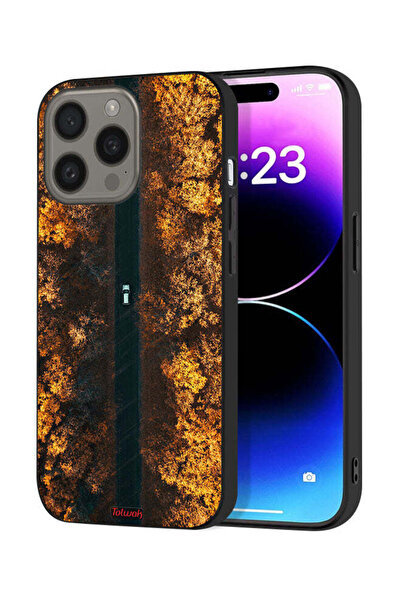Tolwak غطاء حماية لجهاز Apple iPhone 15 Pro بتصميم طريق في أشجار الخريف
