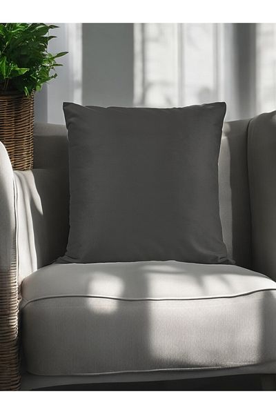 ASDİVA Malcolm Anthracite Velvet Soft Fabric Decorative Throw Pillow Case 40X40