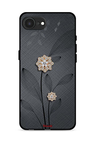 Tolwak غطاء حماية لجهاز Apple iPhone 16e بتصميم زهور ماسية