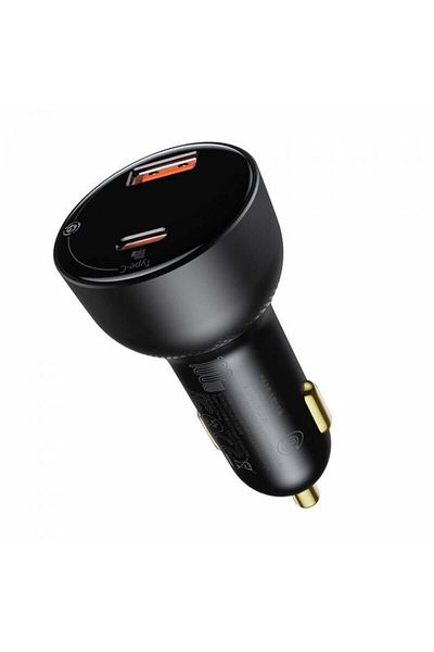 Baseus USB Car Charger, Type-C, 100W, 5A + Type-C to Type-C Cable - (TZCCZX-01) - Black