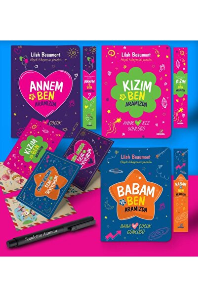 nesnel yayınlar Anne - Baba - Kız Aramızda Ayraç Kartpostal Kişiye Özel Kalem...