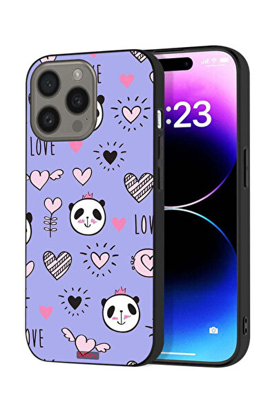 Tolwak غطاء حماية لجهاز Apple iPhone 15 Pro بتصميم Love And Panda Doodle