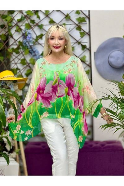 Punta Otantik Yg2063-10 Italian Silk Blouse