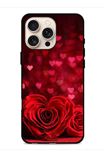 Tolwak غطاء حماية لجهاز Apple iPhone 16 Pro Max بتصميم زهور على شكل قلب وفن ت...