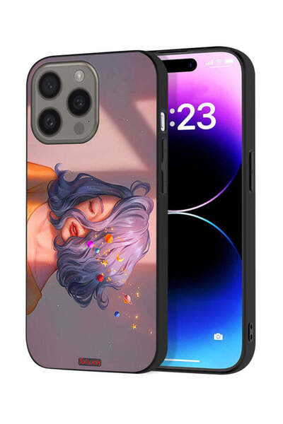 Tolwak غطاء حماية لجهاز آيفون 15 برو ماكس من آبل، بتصميم فتاة وفضاء فني