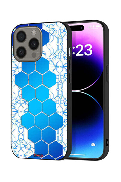 Tolwak غطاء حماية لجهاز Apple iPhone 15 Pro Max بتصميم شبكة أيقونات سداسية ال...