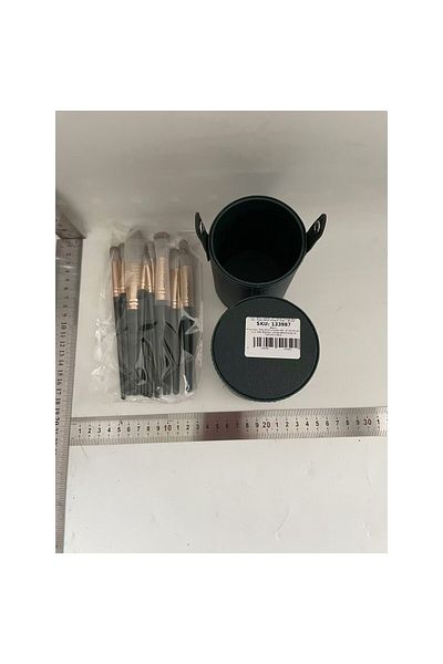 Flippy Set de 14 pensule de machiaj cu peri moi, flexibile, cu suport de depozitare, verzi