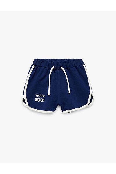 Koton Cotton Tie Waist Printed Shorts